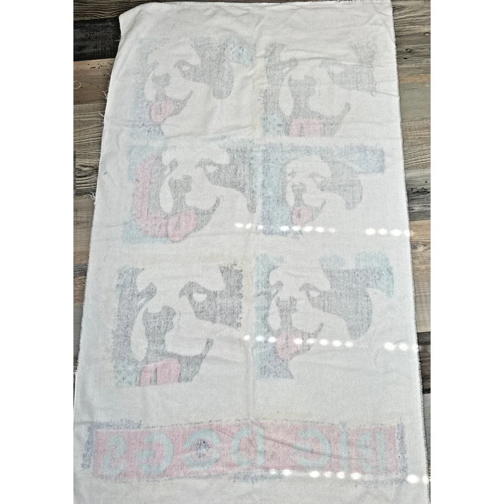 Vtg Big Dogs Large 100% Cotton Beach Towel And Magnet